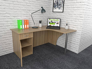 Офісний стіл СК-8 (1200x1600x750) Дуб Сонома Гамма стиль, фото 2