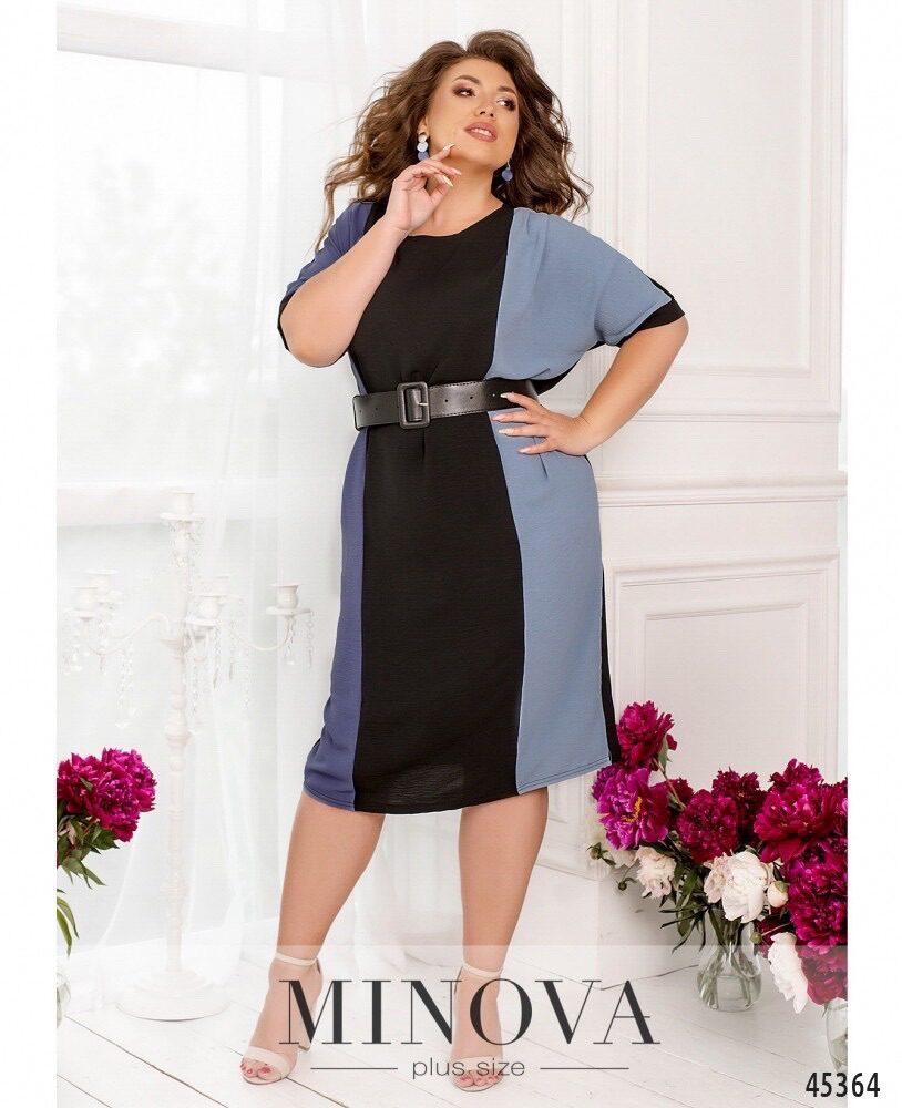 Стильна жіноча сукня, тканина "Жатка" 48, 50, 52 розмір 48