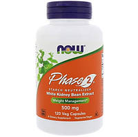 Экстракт для похудения NOW Foods Phase 2 White Kidney Bean Extract 500 mg 120 Veg Caps XN, код: 7576361