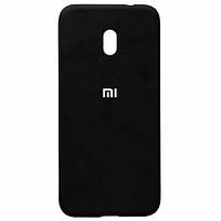 Чехол для Xiaomi Redmi 8A Silicone Case (чёрный цвет) с микрофиброй