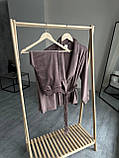 Жіноча піжама велюрова королівський велюр кола капучино тепла пижама, фото 8