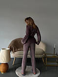 Жіноча піжама велюрова королівський велюр кола капучино тепла пижама, фото 9