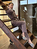 Жіноча піжама велюрова королівський велюр кола капучино тепла пижама, фото 10