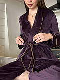 Жіноча піжама велюрова королівський велюр жиноча пижама тепла, фото 2