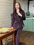 Жіноча піжама велюрова королівський велюр жиноча пижама тепла, фото 9