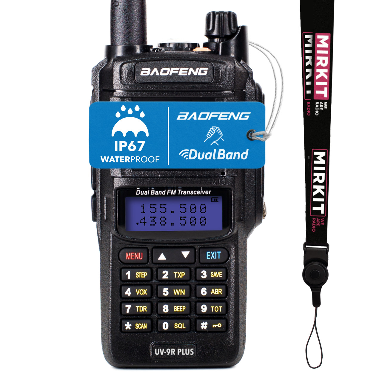 Рація Baofeng UV-9R+ MK1 8W 2500мАч + Шнурок Mirkit
