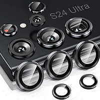 Защитное стекло на камеру DK Lens Metal Ring Eagle Eye для Samsung Galaxy S24 Ultra (S928) (black)