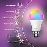 Розумна лампа Лампи Alexa Штик B22 Штик, Зміна кольору WiFi Світлодіодні лампи 9 Вт Набір з 2 ламп [Енергетичний клас F], фото 3