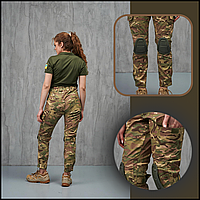 Водозахисні військові брюки камуфляжні штани жіночі мультикам літні тактичні з наколінникамиlibl