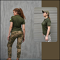 Футболка для военных поло cast хаки , женские футболки тактические однотонные, для военнослужащих Slibl