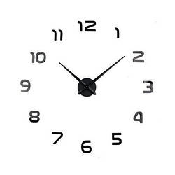 Годинник настінний DIY CLOCK 3D чорний (12s002-B)