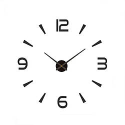 Годинник настінний DIY CLOCK 3D чорний (12s021-BF)