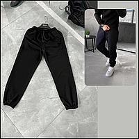 Демисезонные лучшие базовые повседневные спортивные брюки однотонные unisex черные качественныеlibl