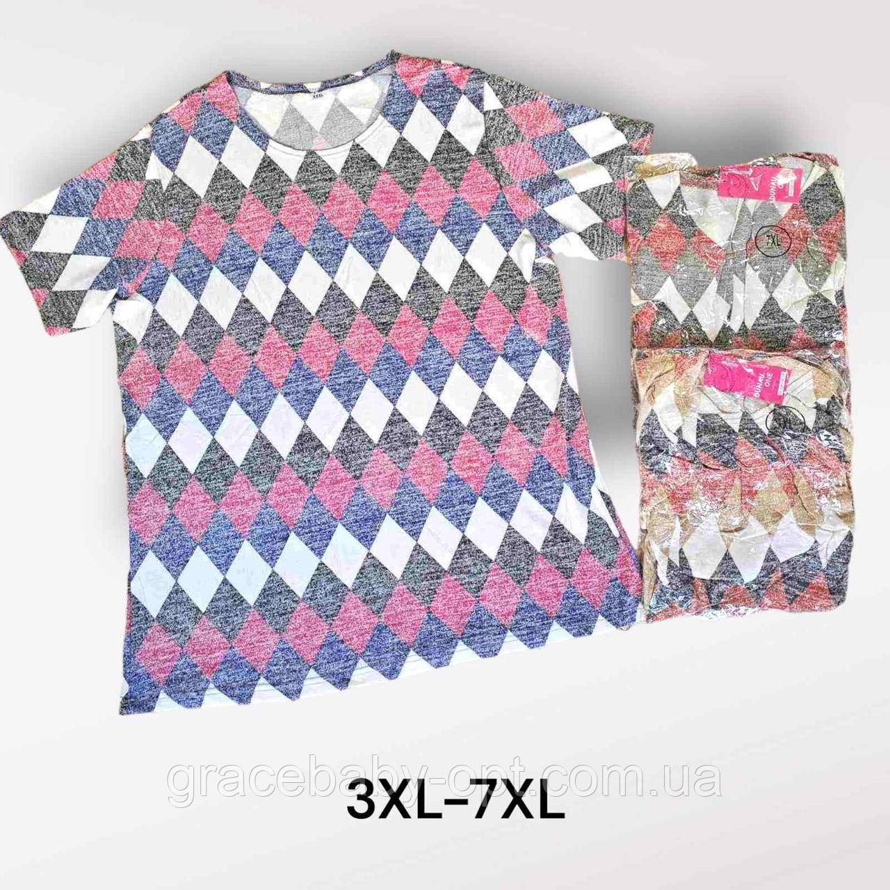 Футболка жіноча оптом, 3XL-7XL pp, № Hay-1322