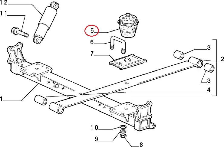 Відбійник задньої ресори R16 на Fiat Ducato 230, Peugeot Boxer, Citroen Jumper (1994-2002), 1311858080, 516651, Rapro, Турція