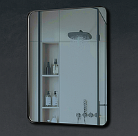 Зеркало Insana прямоугольное Black - 4 60*90 с закругленными краями в металлической черной раме