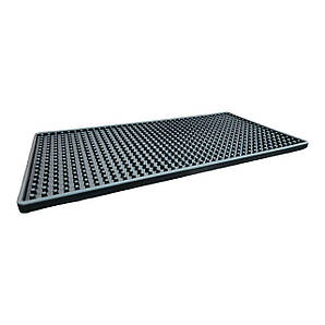 Килимок барний спил-стоп 15x30 см (300х150 мм) Mini Bar Mat гумовий чорний (3629)