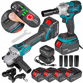 Гайковерт акумуляторний ударний безщітковий AL FA ALCIW 36V кейс + Болгарка акумуляторна AL-FA 36В ALCAG1