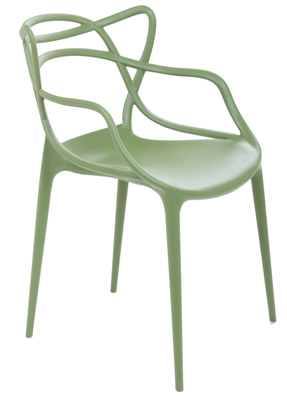 Зеленый пластиковый стул для улицы с подлокотниками кресло штабелируемое Viti для сада, кафе, террасы AMF - фото 9 - id-p2172837293