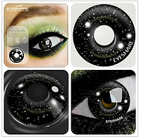 Карнавальные контактные линзы 14-14,5 мм HD46-BLACK Косплей чёрные цветные линзы