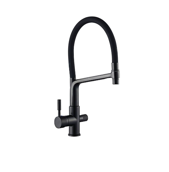 Кухонний змішувач із сірим силіконовим виливом Mx Premium BAROLO 021 Black (з вих.для питної води)