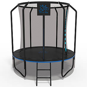 Батут FitToSky 252см Black Premium з сіткою та драбинкою 48 пружин, фото 1