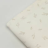 Ранфорс шириною 240 см "Гілочки" бежеві на молочному тлі № F-3259, фото 9