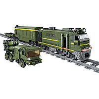 Конструктор железной дороги "Поезд DF2159 с рельсами" ZIPP Toys 98252(Green) Военный поезд, Vse-detyam