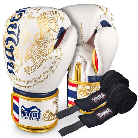 Боксерські рукавиці Phantom Muay Thai Gold Limited Edition 10 унцій (капа в подарунок), фото 1