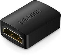 Соединитель переходник HDMI кабеля HDMI - HDMI UGREEN (4K@60Гц 1080P@120Гц HDMI 2.0, 18Гбит/с). Black