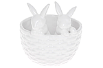 Декоративне кашпо керамічне Кролики у кошику 15 см BonaDi