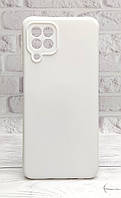 Чехол Silicone Case Box для Samsung Galaxy A22 / A225 бампер с микрофиброй белый