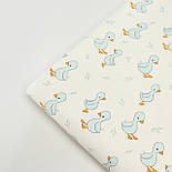 Ранфорс завширшки 240 см "М'ятні качечка та гілочки" на молочному тлі No F-3260, фото 2