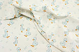 Ранфорс завширшки 240 см "М'ятні качечка та гілочки" на молочному тлі No F-3260, фото 7