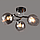 Стельова люстра на три лампи Е27 з прозоро-хромовими плафонами округлої форми Svet SR-C1037/3 BK+CH, фото 2