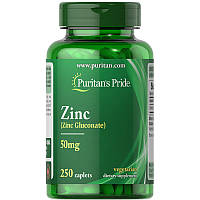 Витамины и минералы Puritan's Pride Zinc Gluconate 50 mg, 250 каплет DS