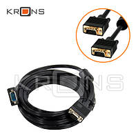 Кабель VGA - VGA 5м с ферритовыми кольцами lk