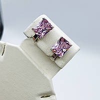 Сережки серебряные с розовым кварцем 5,96 г