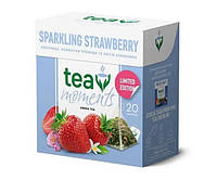 Чай зелений зі смаком полуниці Sparkling Strawberry Tea Moments 20 пірамідок 34 г