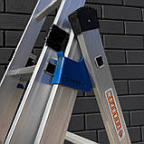 Алюмінієва 3 секційна універсальна драбина на 7 сходинок, фото 4