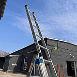 Алюмінієва 3 секційна універсальна драбина на 7 сходинок, фото 7