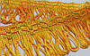 Бахрома петелька 4 см з візерунком хвиля  жовто гаряча, фото 2