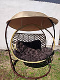 Крісло кокон двомісний з дахом плетіння соти, фото 6