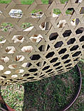 Крісло кокон двомісний з дахом плетіння соти, фото 8