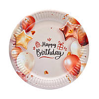 Набор бумажных тарелок "Happy Birthday" Party 7038-0073, 10 шт, Time Toys