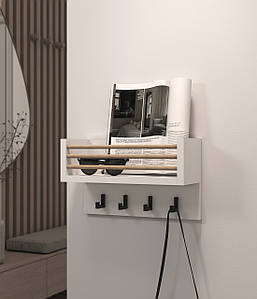 Ключниця з поличкою в передпокій на стіну, полиця для дрібних речей та ключів II W-2