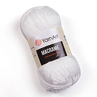 Пряжа 2 мм белая (№154) полиэстер для макраме YarnArt Macrame 90г-130м