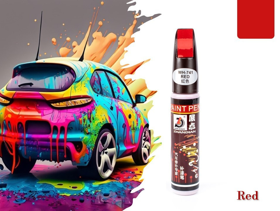 Реставраційний олівець фарба для видалення подряпин Auto Paint Pen WH 741 Red, фото 1