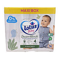 Дитячі підгузники Lotus Baby MAXI BOX 4 (7-12 кг), 74 шт