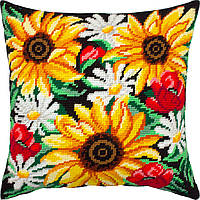 Набір для вишивання декоративної подушки Чарівниця Літній букет 40×40 см V-305 XN, код: 7243254
